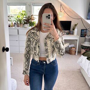 Snake Skin Design Cropped Jacket Size Small
